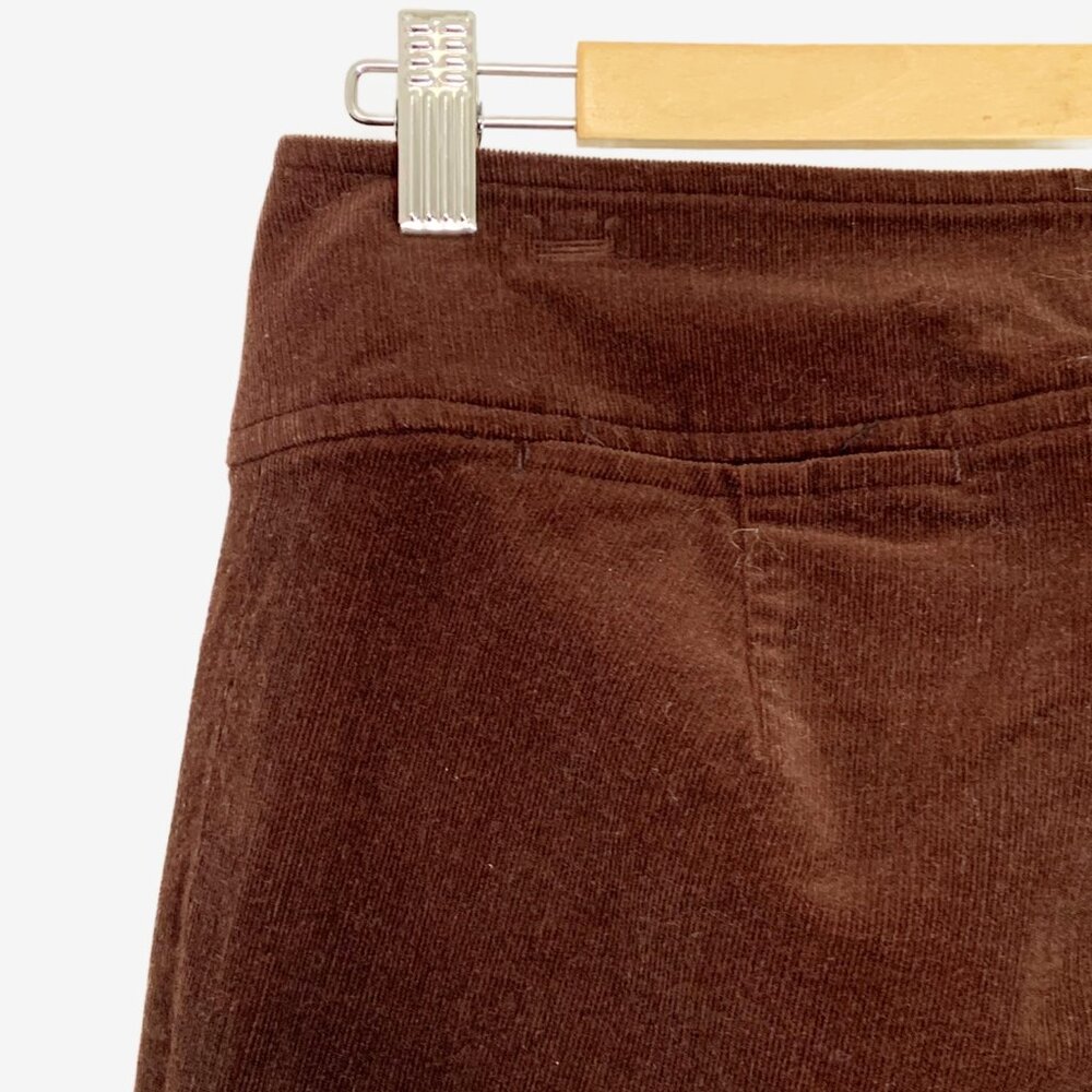 Vintage Y2K Brown Velvet Corduroy Flares / Made in China / size Medium - Picture 9 of 10